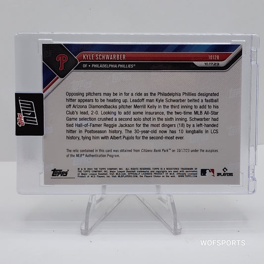 2023 Topps Now #1012B Kyle Schwarber Game-used Base Relic 19/75