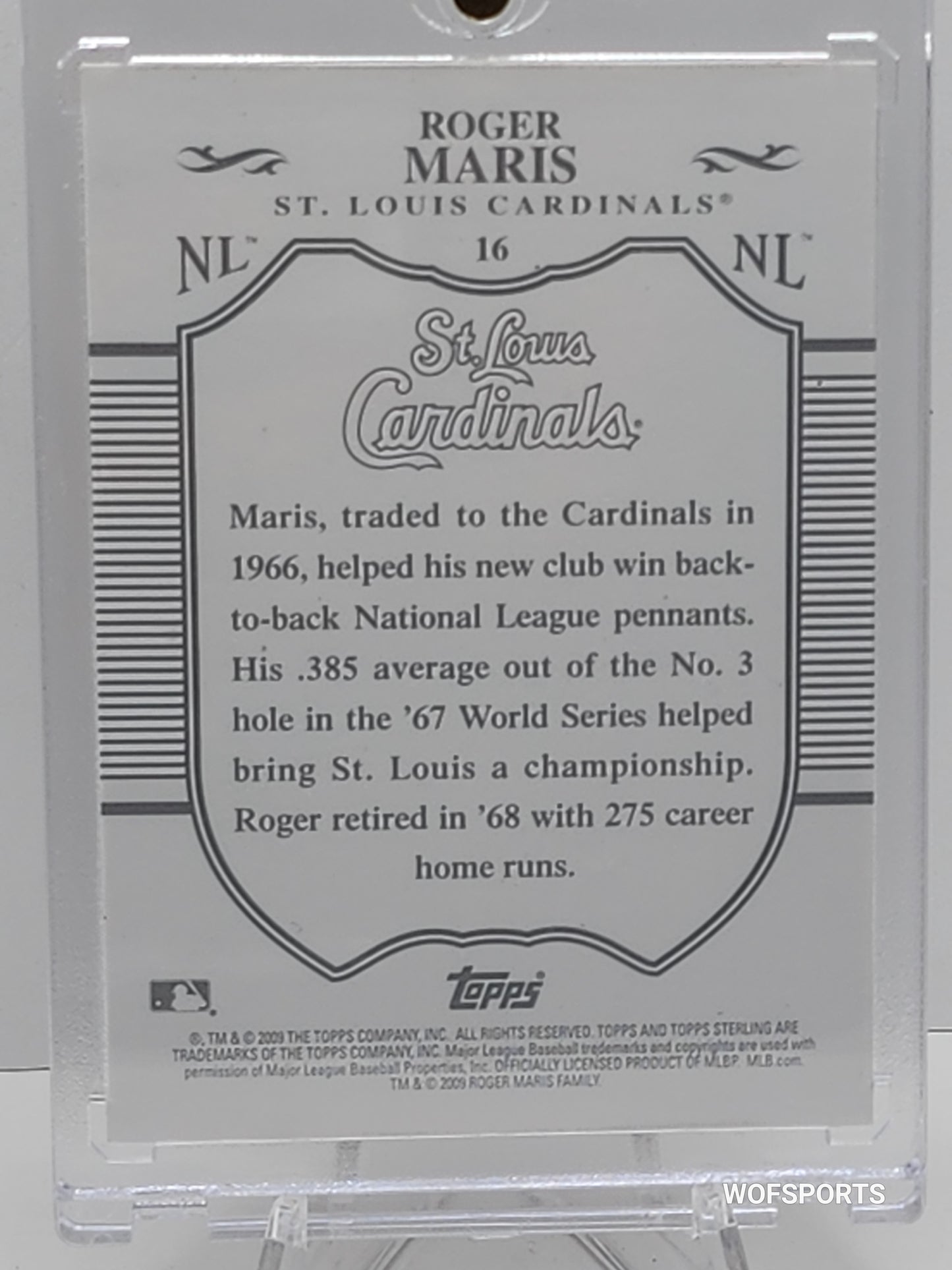 2022 Topps Sterling #/250 Roger Maris #16 St. Louis Cardinals