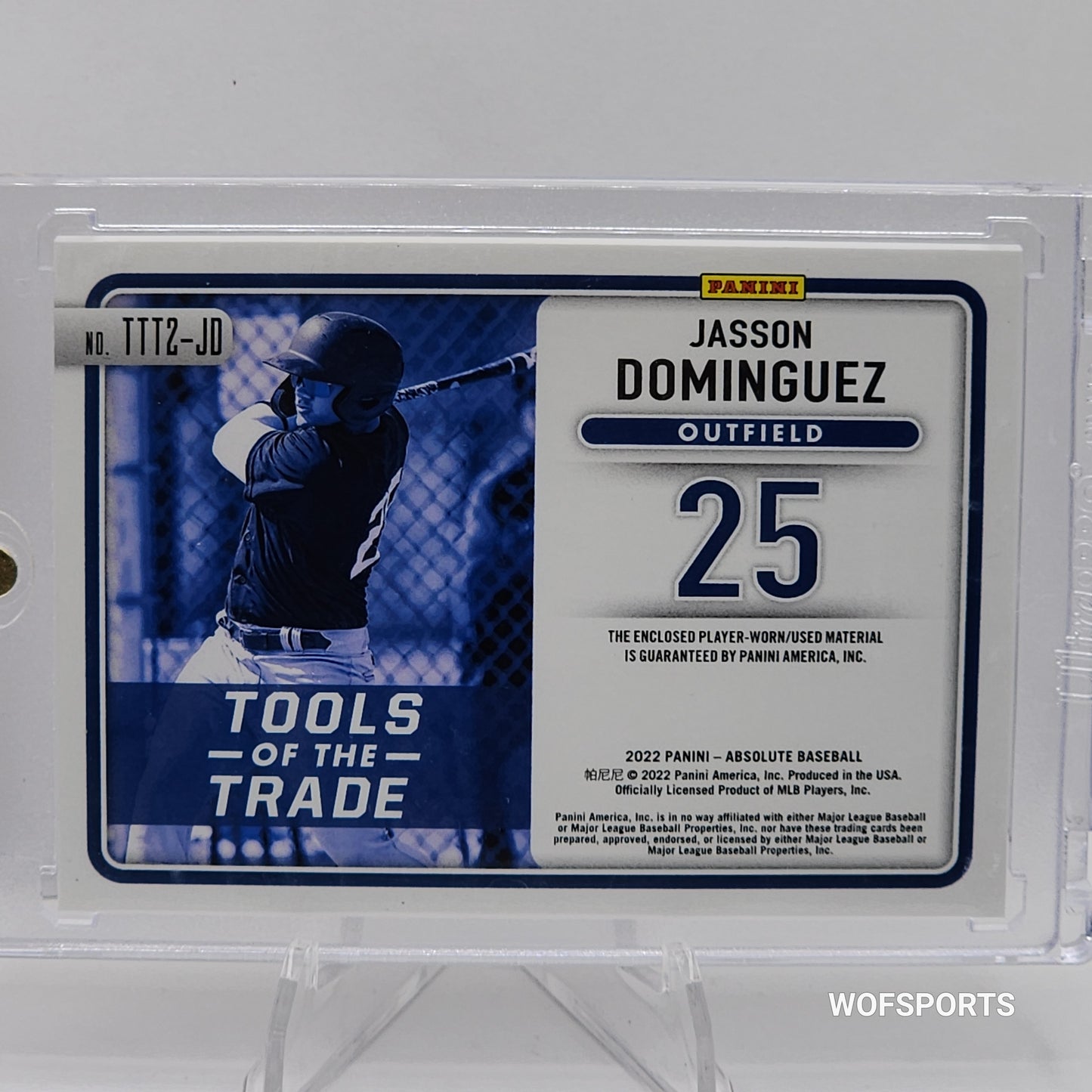 2021 Panini Absolute Tools of the Trade Dule Jersey Patch Jasson Dominguez Card #TTT2-JD