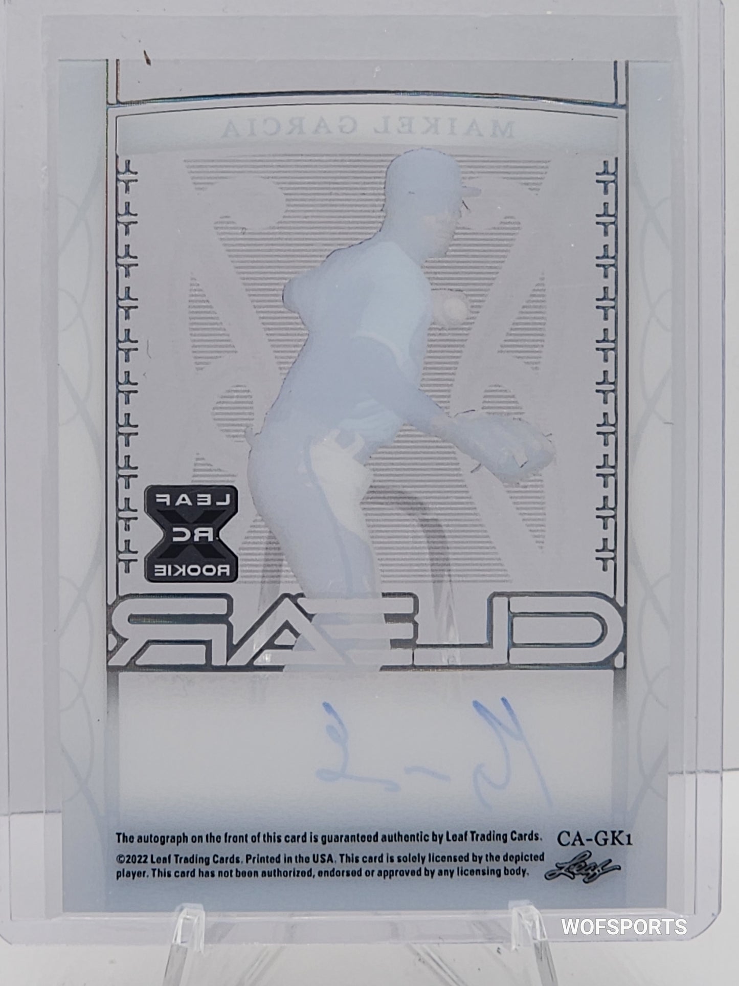 2022 Leaf Trinity Clear Gold Auto 4/7 Mikel Garcia #CA-GK1 - Royals