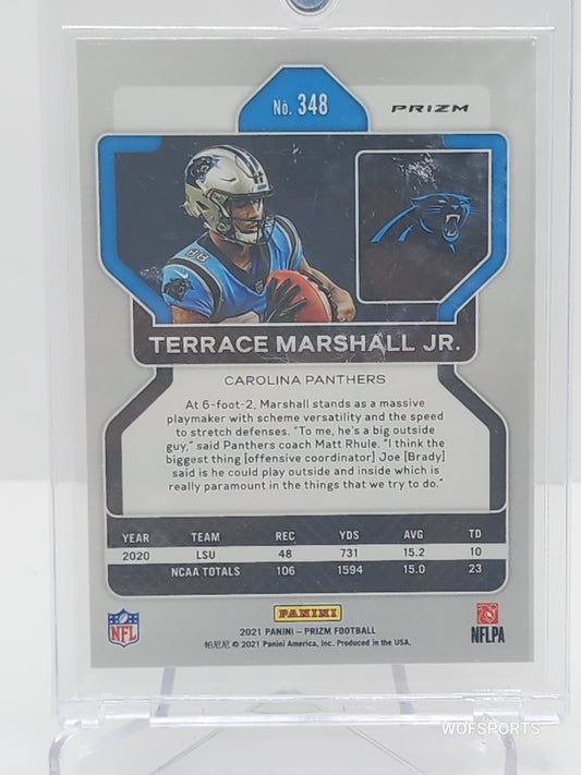 2021 Panini Prizm Terrace Marshall Jr Orange Disco SP Rookie Card Panthers #348