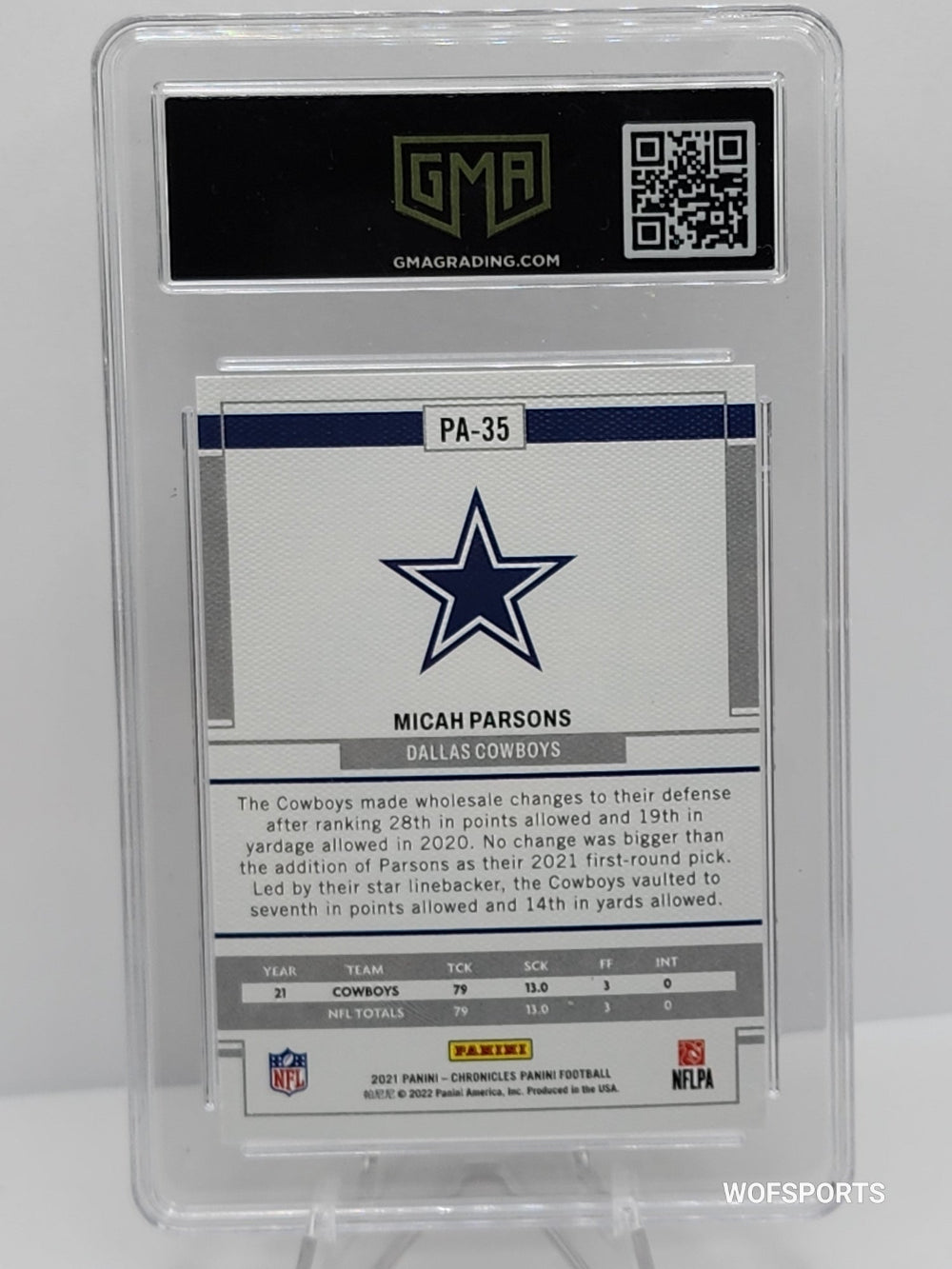 2021 Panini Chronicles Panini PINK Micah Parsons #PA-35 GMA 10
