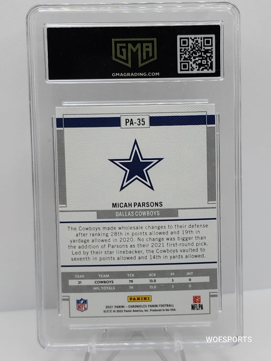 2021 Panini Chronicles Panini PINK Micah Parsons #PA-35 GMA 10