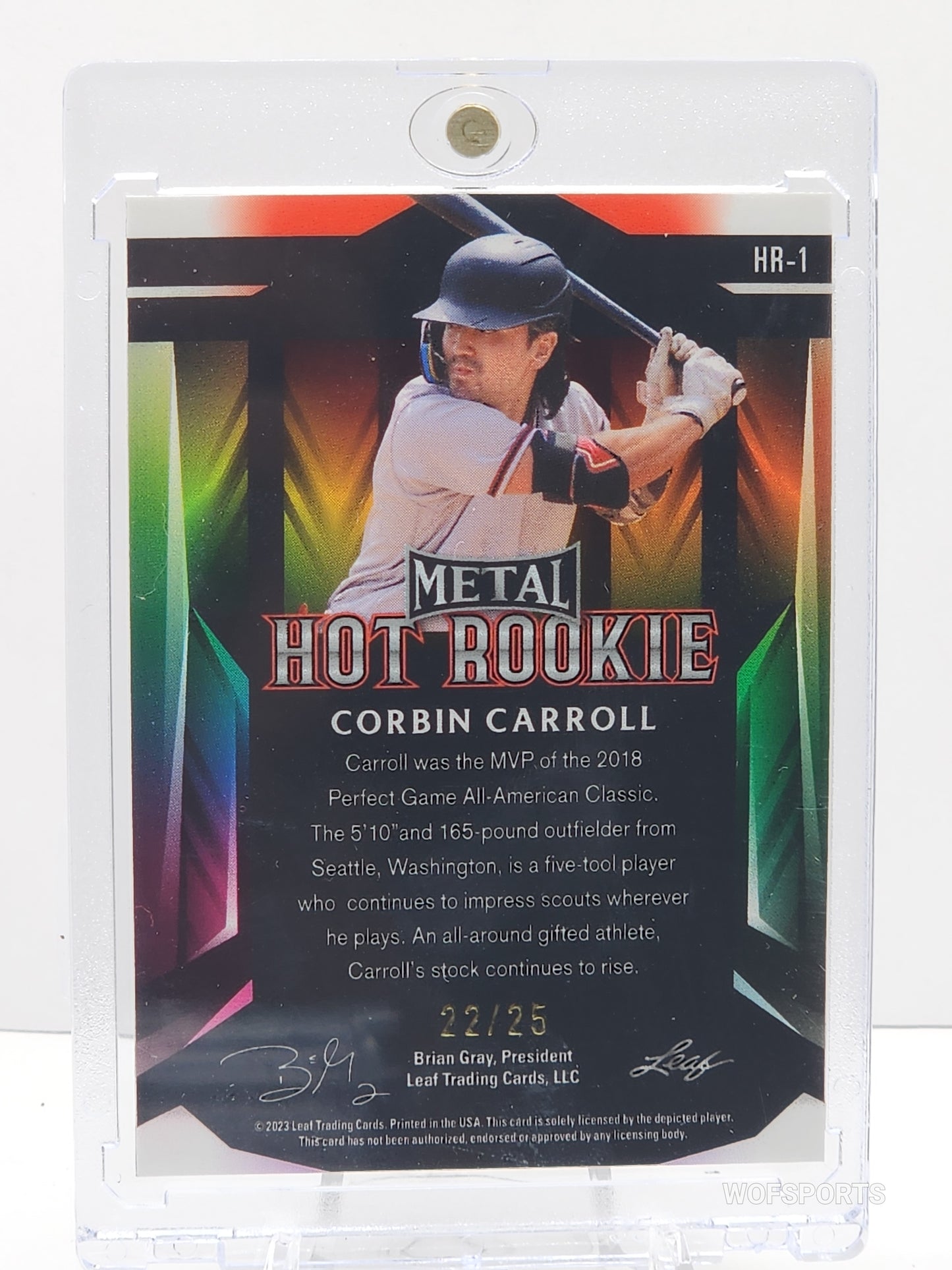 Corbin Carroll 22/25 2023 Leaf Metal Hot Rookie Card #HA-1