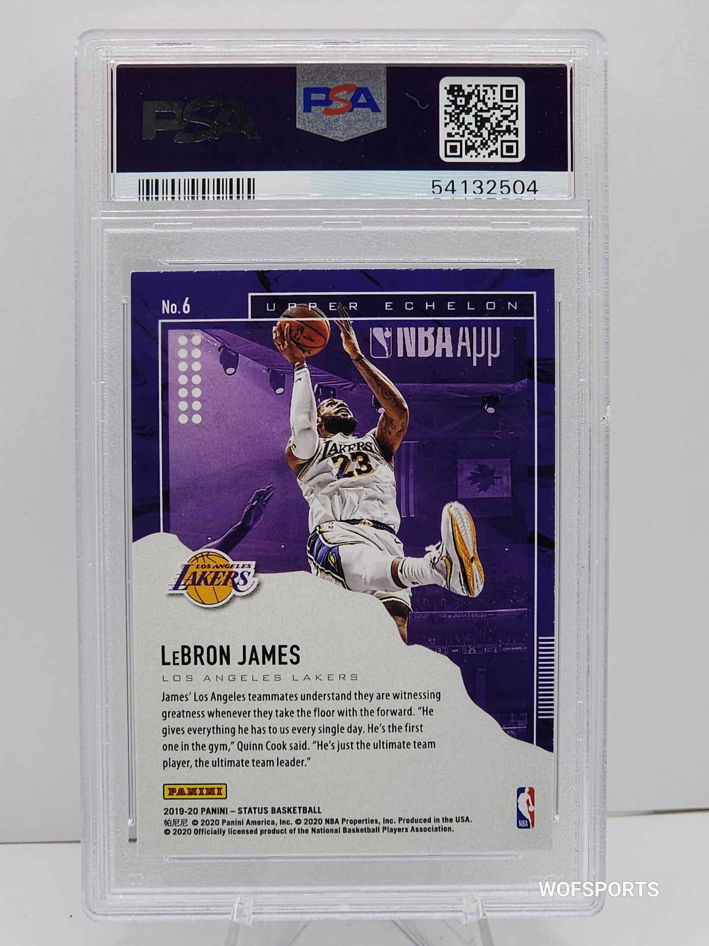 2019 Panini Status Upper Echelon #6 LeBron James LA Lakers PSA 10