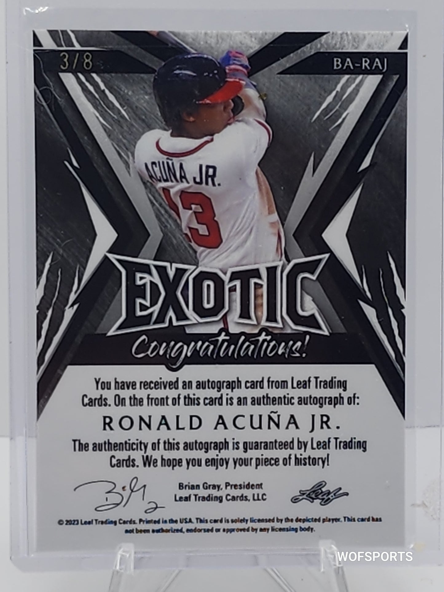 2023 Leaf Exotic Auto 3/8 Ronald Acuna Jr. #BA-RAJ - BRAVES