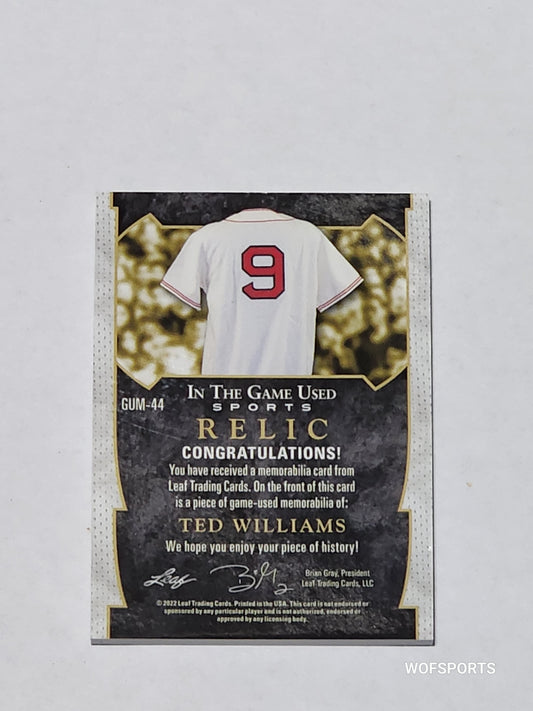 2022 Leaf In The Game Used Sports Relic Ted Williams #GUM-44 #/5