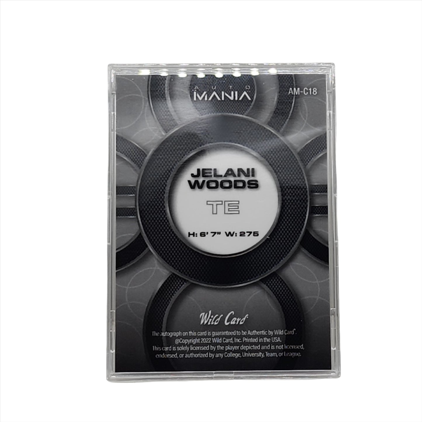 2022 Wild Card Auto Mania Blue Circle Jalani Woods RC #AM-C18