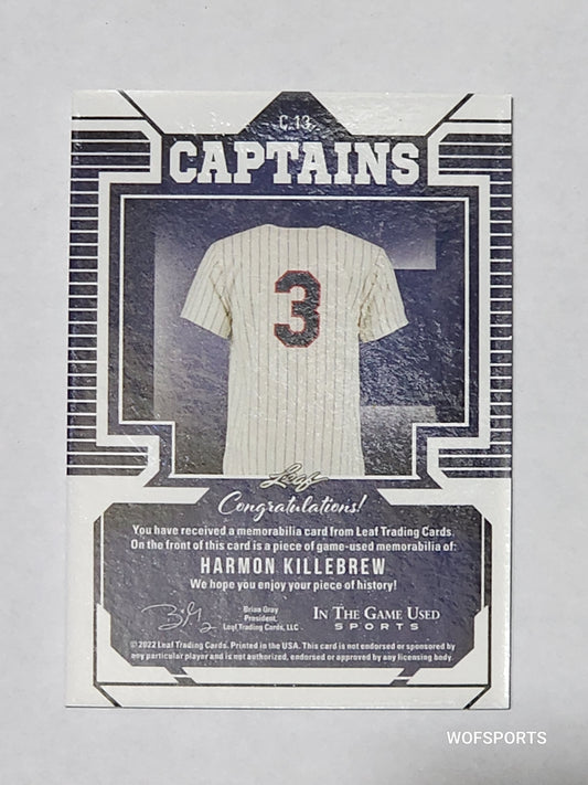 2022 Leaf In The Game Used Sports Captains Harmon Killebrew Game Used Patch #C-13 #/9