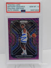 将图片加载到图库查看器,2021-22 Panini Prizm #258 Anthony Edwards Purple Wave Autographs Rookie PSA 10 Gem Mint