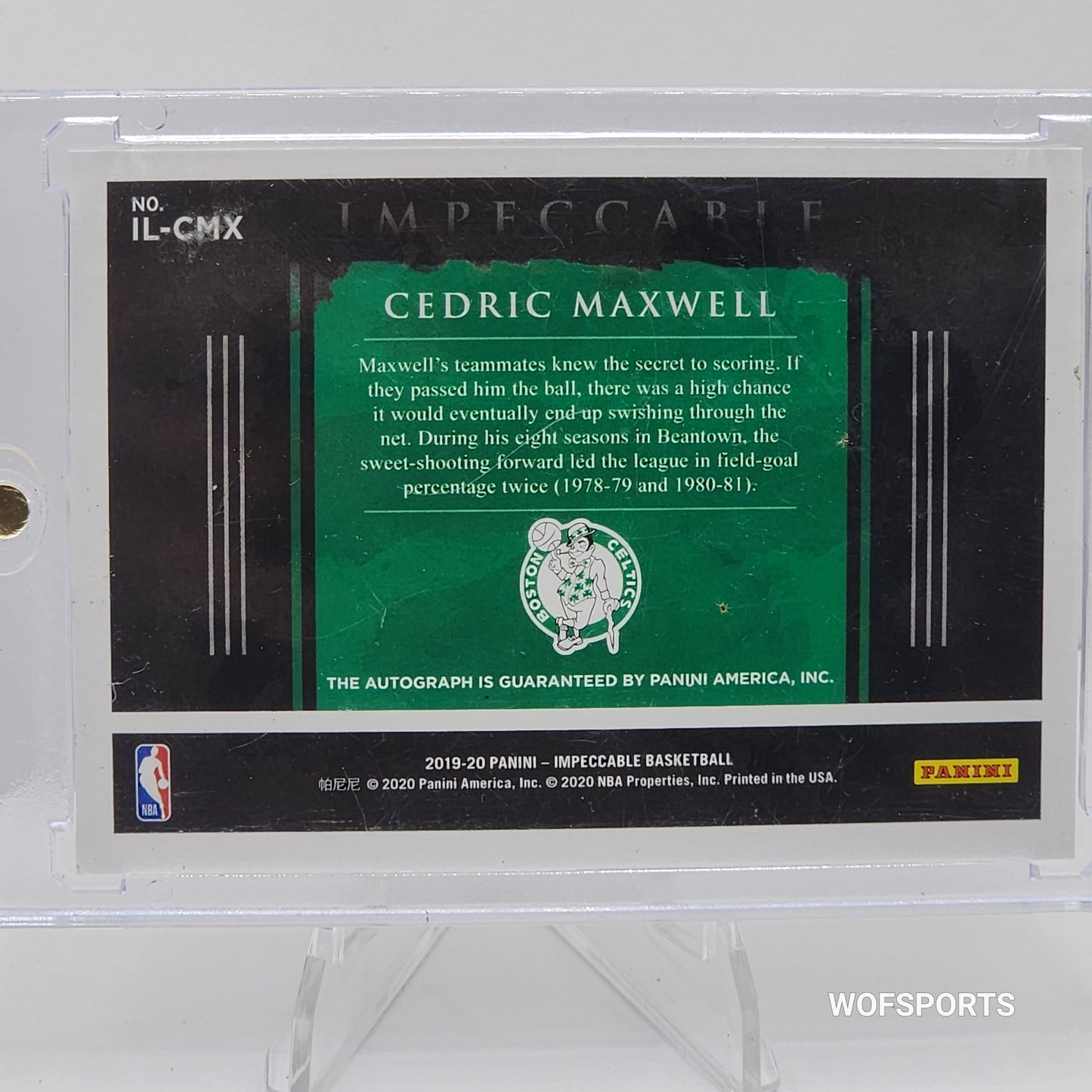2019-20 Panini Impeccable Illustrious Ink /99 Cedric Maxwell IL-CMX Auto Celtics