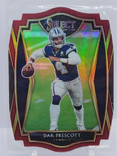 تحميل الصورة إلى عارض المعرض، 2020 Dak Prescott Select Premier Red Prizm Die Cut Silver #108 Cowboys