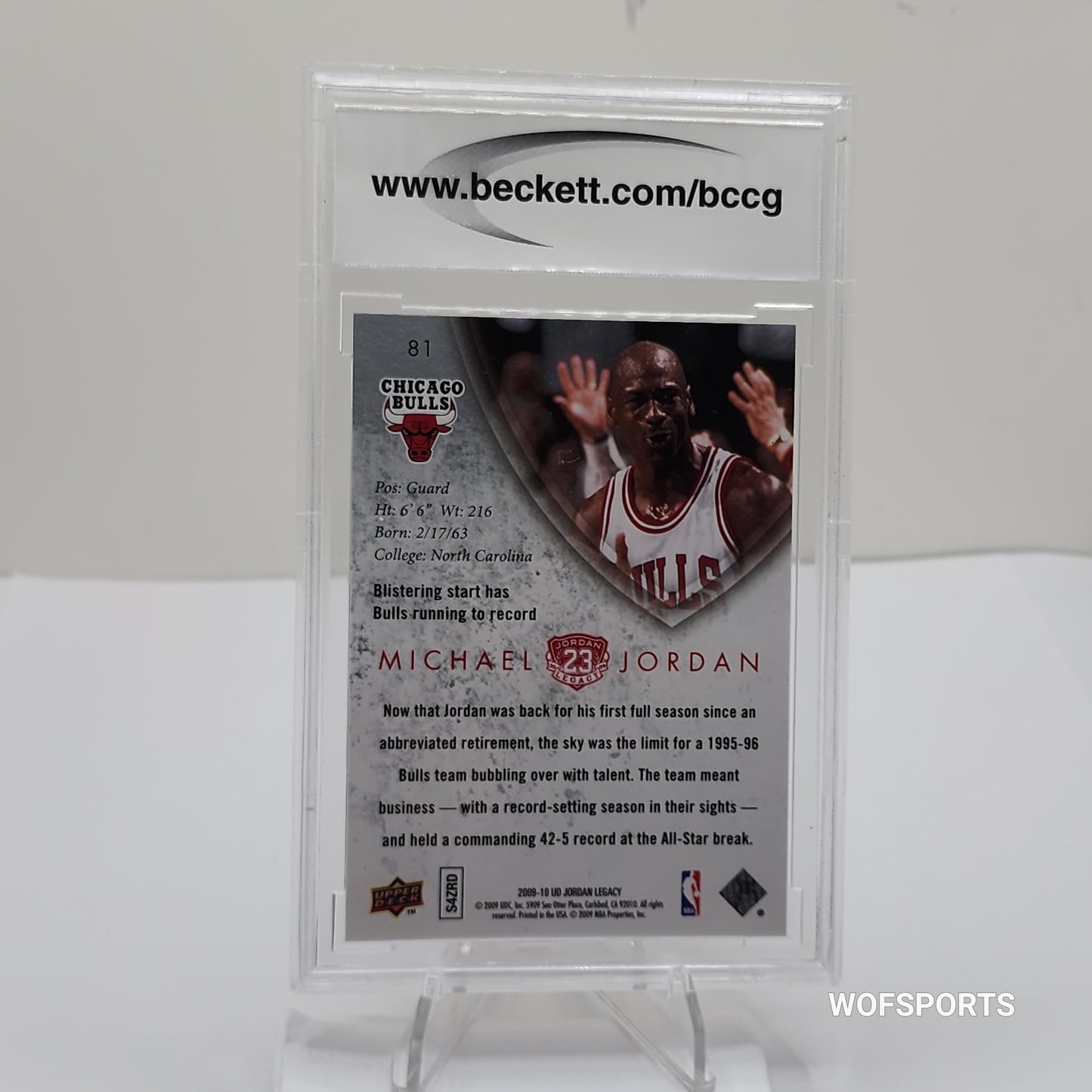 2009 Upper Deck Michael Jordan MJ Legacy Collection Gold #81 BCCG 10 GEM Mint