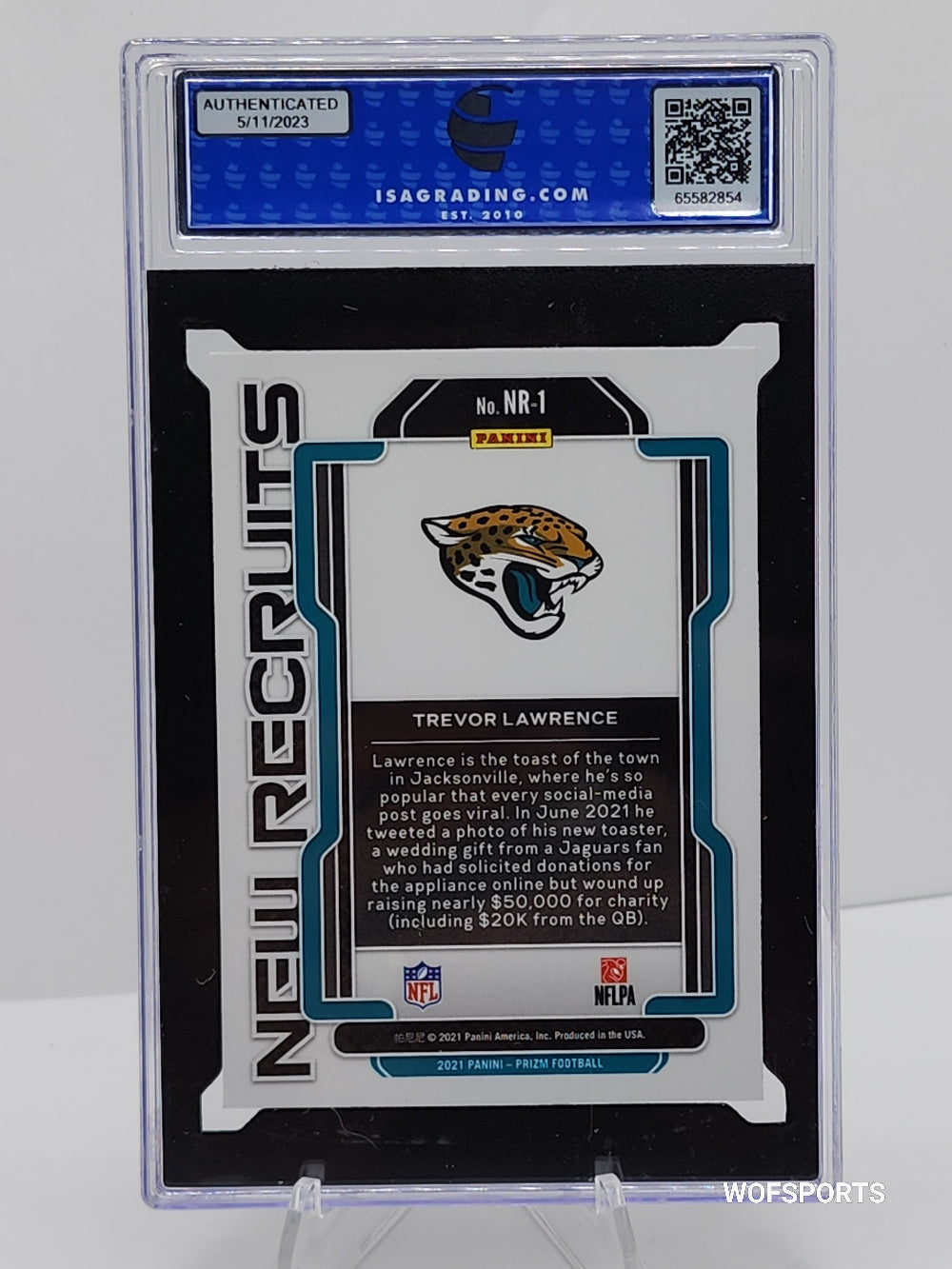 2021 Panini Prizm New Recruits Trevor Lawrence Rookie #NR-1 Jacksonville Jaguars RC ISA 9 Mint