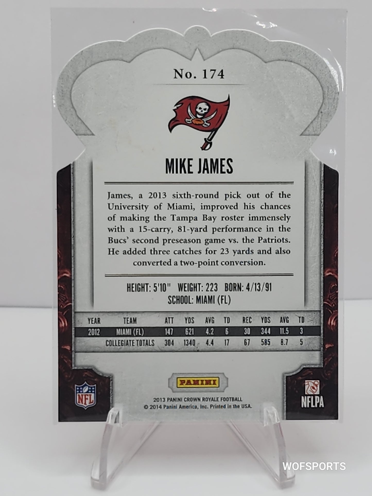 2013 Panini Crown Royale Retail Red Die-Cut Crown /99 Mike James #174 Rookie RC