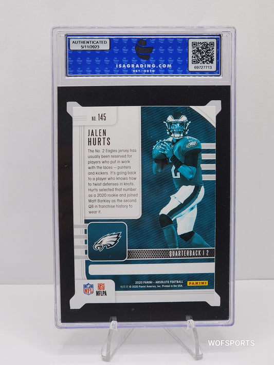 2020 Panini Absolute Retail Rookie Jalen Hurts RC #145 Philadelphia Eagles ISA 9 Mint