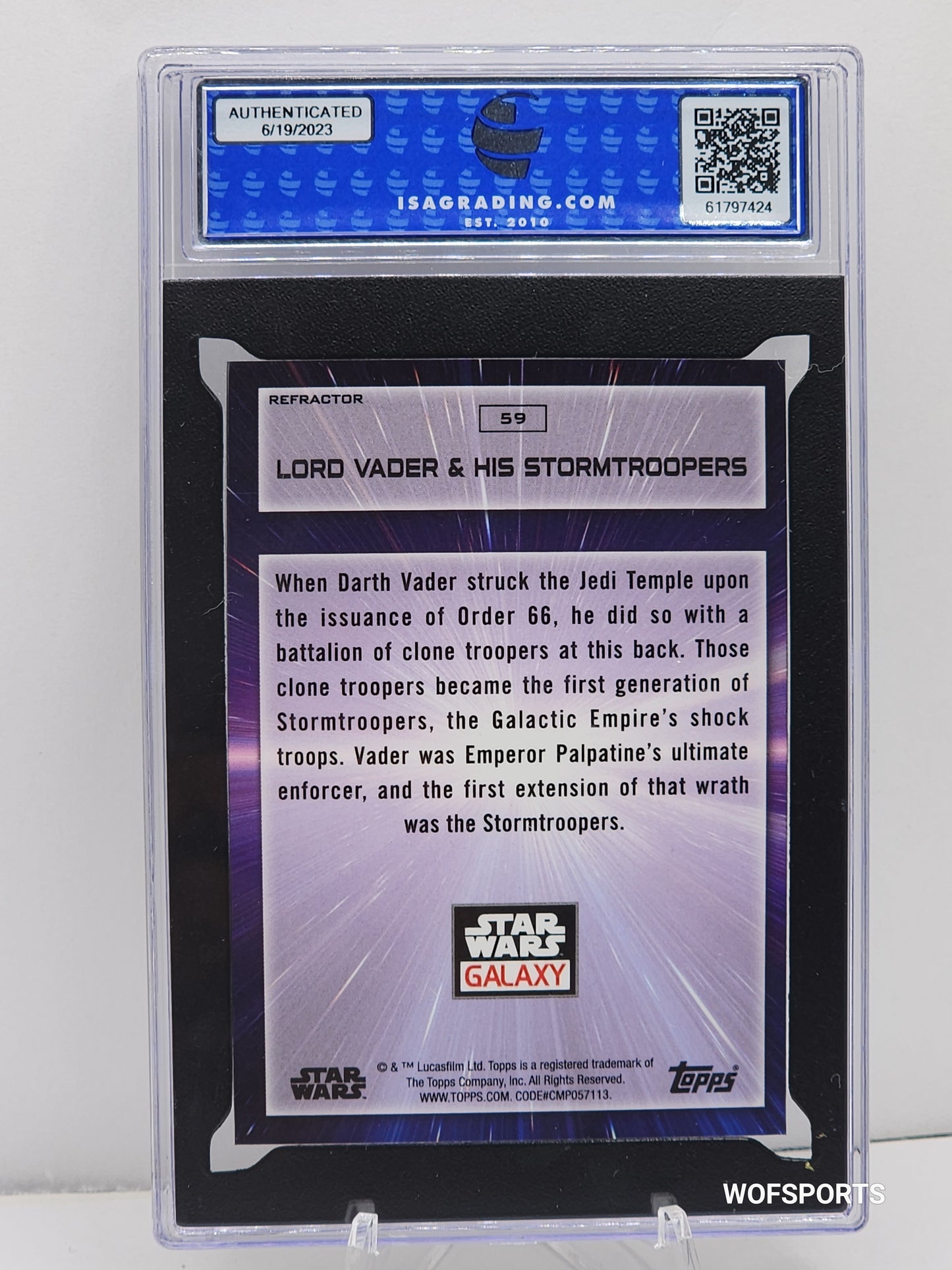 2022 Topps Chrome Star Wars Galaxy #59 Lord Vader & His Stormtroopers Refractor ISA GEM MINT 10