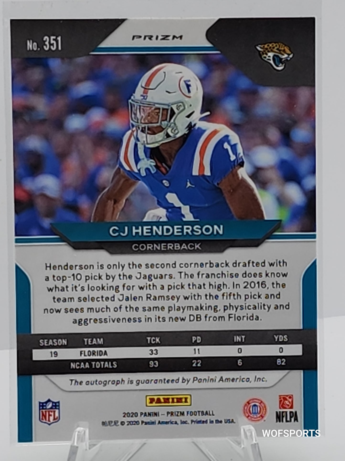 2020 Panini Prizm Neon Green Pulsar Auto CJ Henderson #351 Rookie