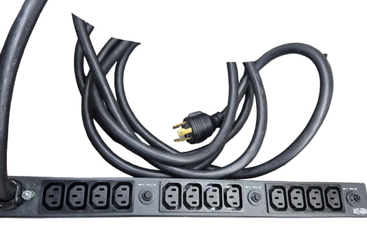 Tripp Lite Basic PDU, 30A, 20 Outlets (16 C13 & 4 C19), 200/208/240V, L6-30P Input, 15' Cord, 1U Rack-Mount Power, 5 Year Warranty (PDU1230)