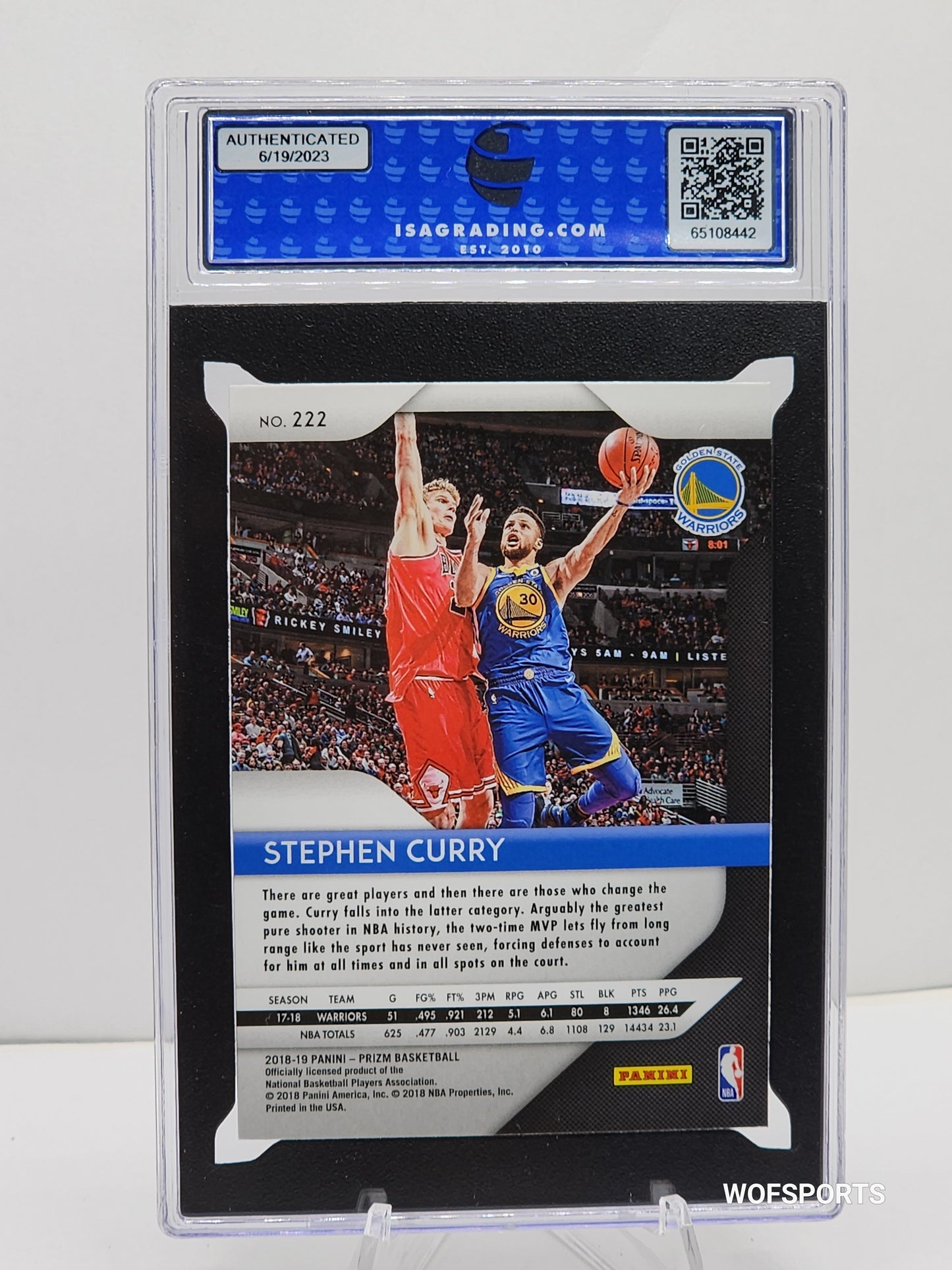2020 Panini Prizm Silver #222 Stephen Curry ISA 9 Mint