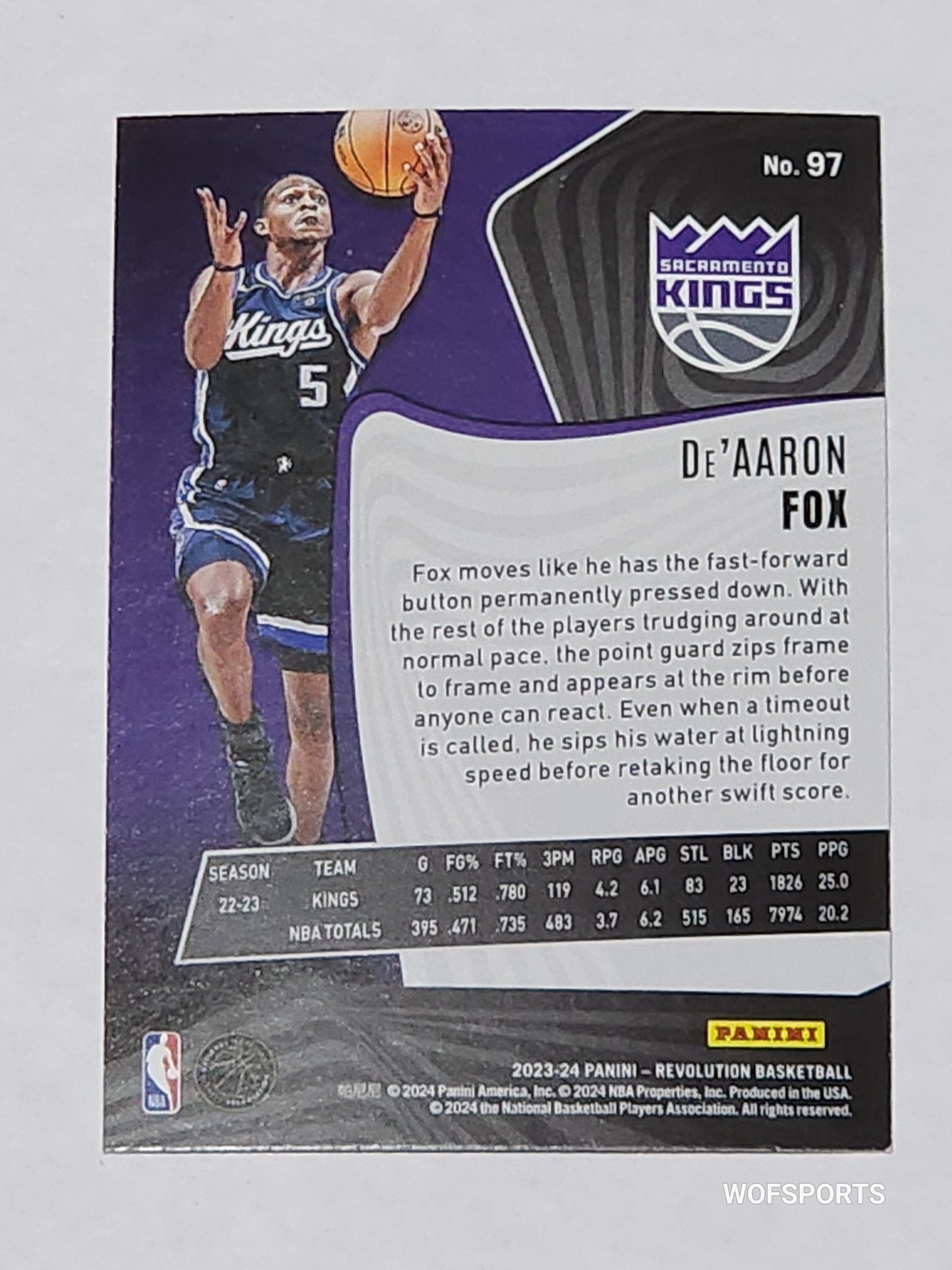 2023-24 Panini Revolution De'Aaron Fox #97 Kentucky Wildcats