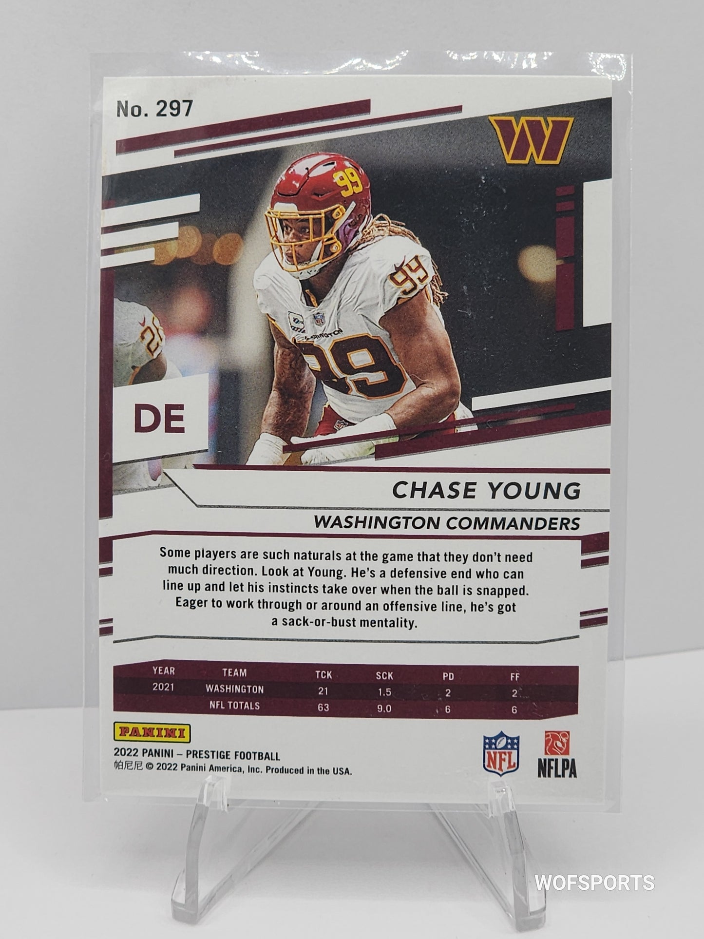 2022 Panini Prestige Xtra Points Purple 144/199 Chase Young #297 Washington