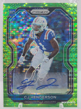 将图片加载到图库查看器,2020 Panini Prizm Neon Green Pulsar Auto CJ Henderson #351 Rookie