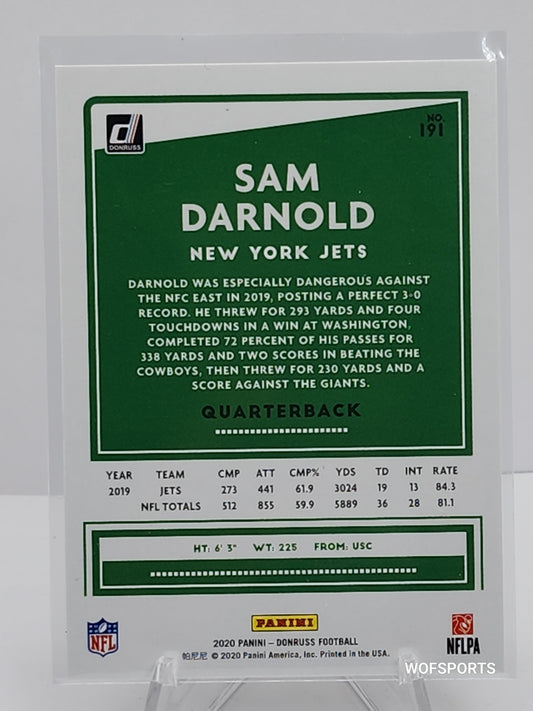 2022 Panini Donruss Press Proof Silver 96/100 Sam Darnold #191 New York Jets