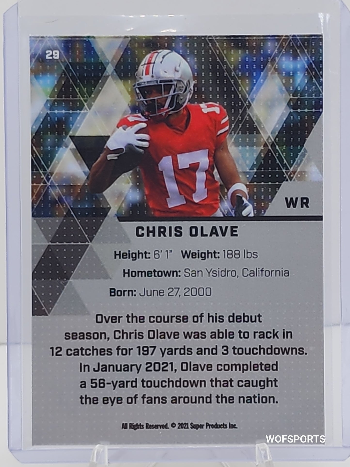 2021 Leaf Super Glow Chris Olave #29 New Orlean Saint