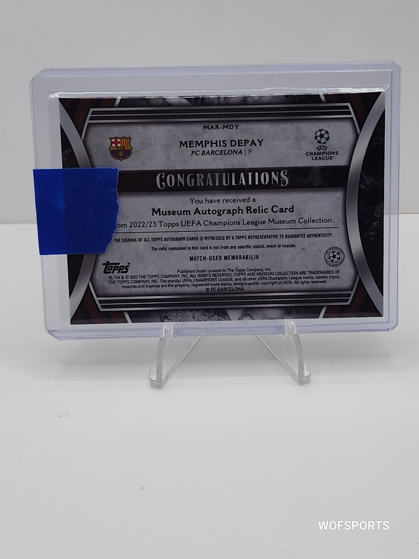 2022-23 Topps Museum Collection UEFA Memphis Depay Autograph Patch Auto #215/299