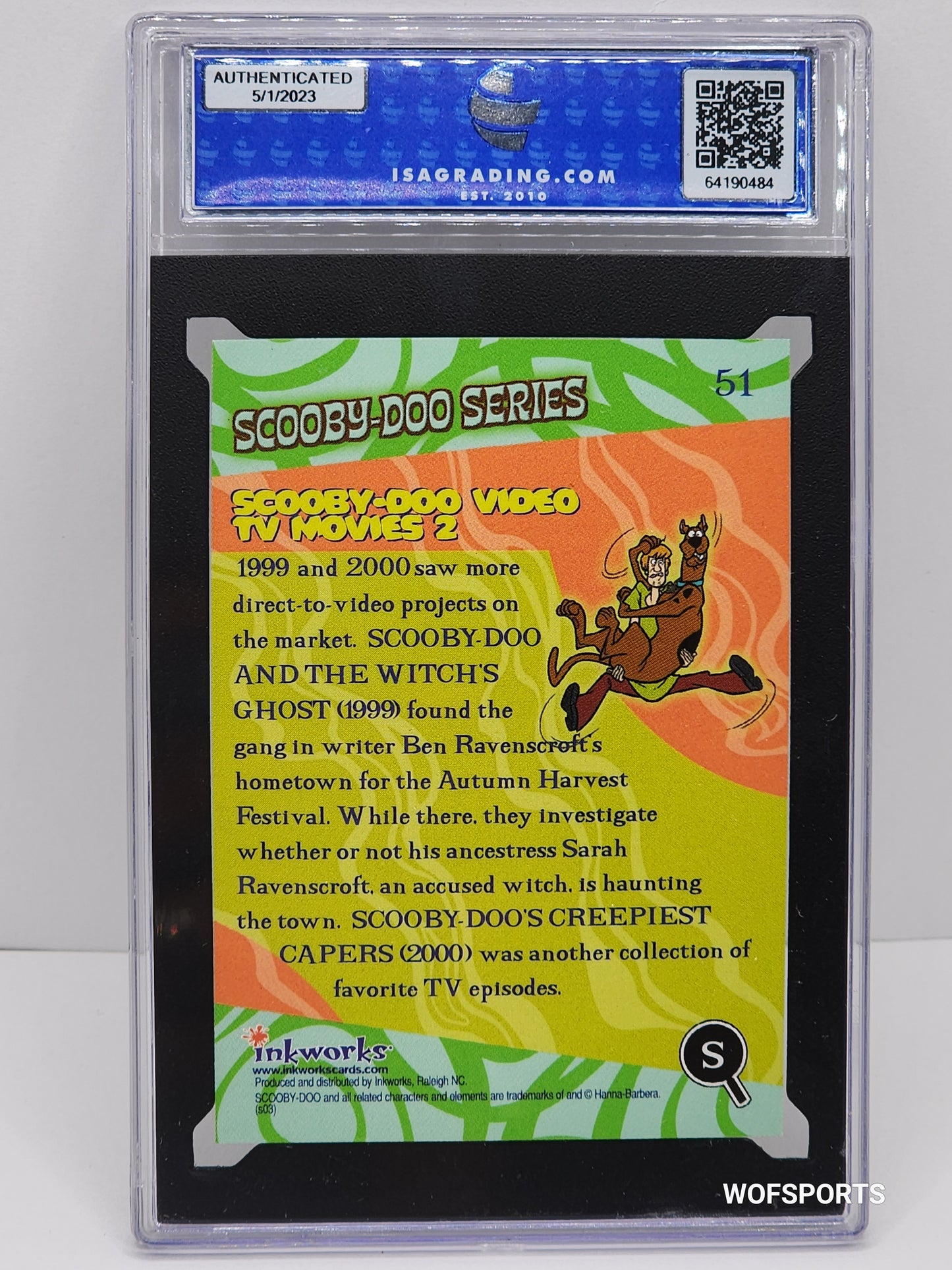 2003 Inkworks Scooby-Doo Mysteries & Monsters #51 - Scooby-Doo Video TV Movies 2 ISA Gem Mint 10