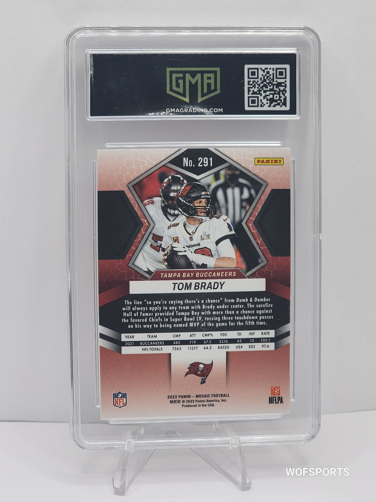 2022 Panini Mosaic Tom Brady Super Bowl MVP Silver Prizm #291 Tampa Bay Buccaneers GMA 10 Gem Mint