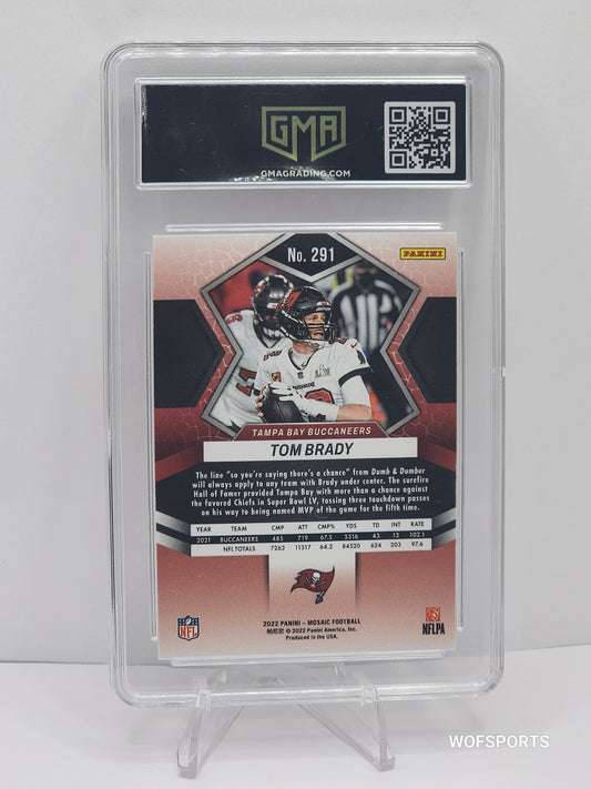 2022 Panini Mosaic Tom Brady Super Bowl MVP Silver Prizm #291 Tampa Bay Buccaneers GMA 10 Gem Mint