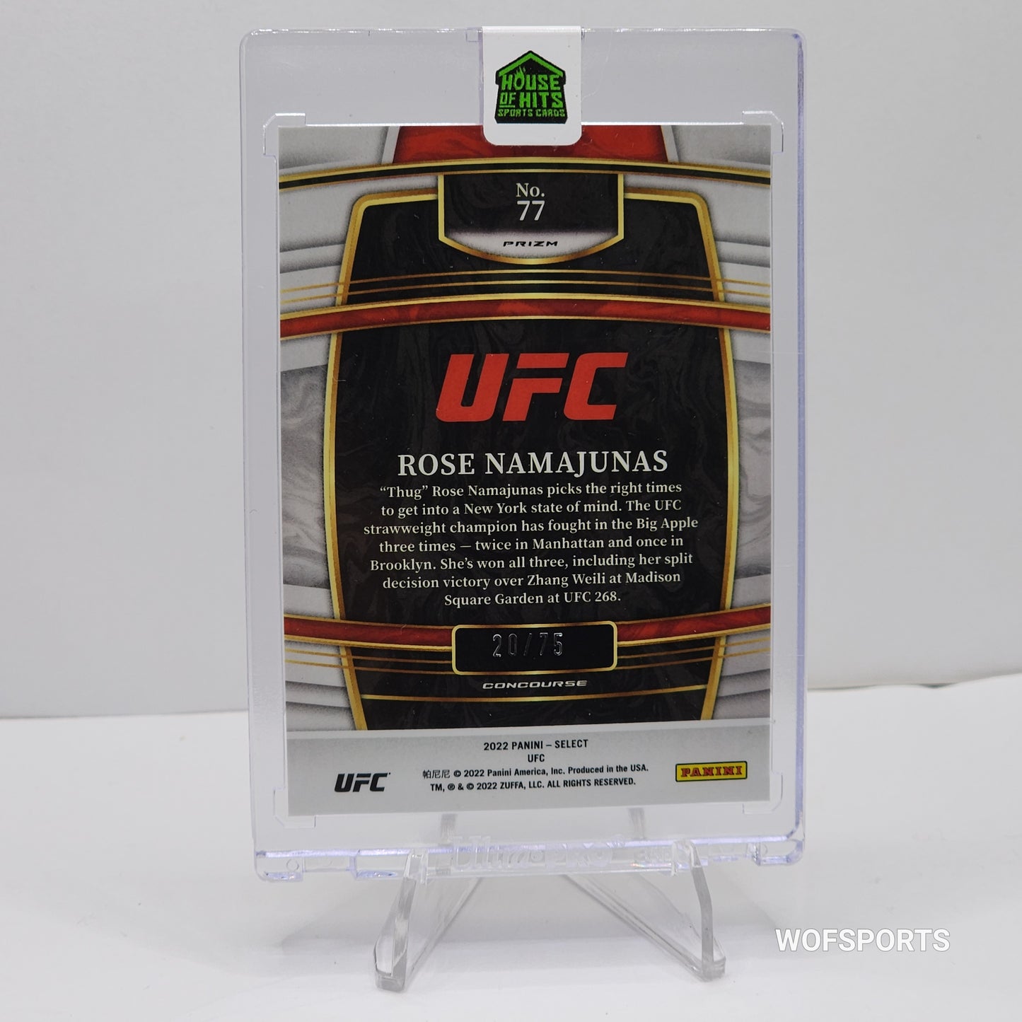 2022 Panini Select UFC Concourse White Prizm /75 Rose Namajunas #77