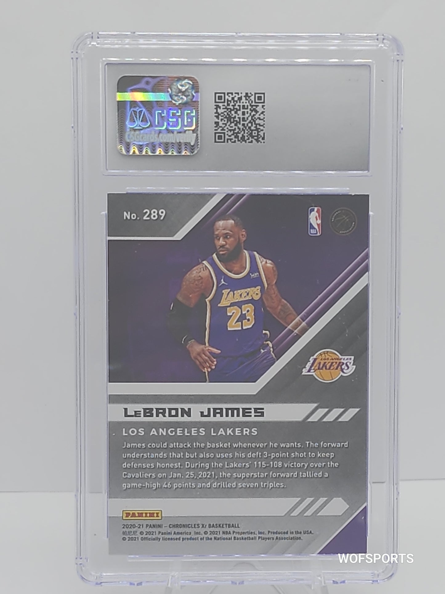 2020-21 Panini Chronicles XR LeBron James #289 LA Lakers CSG 9 Mint