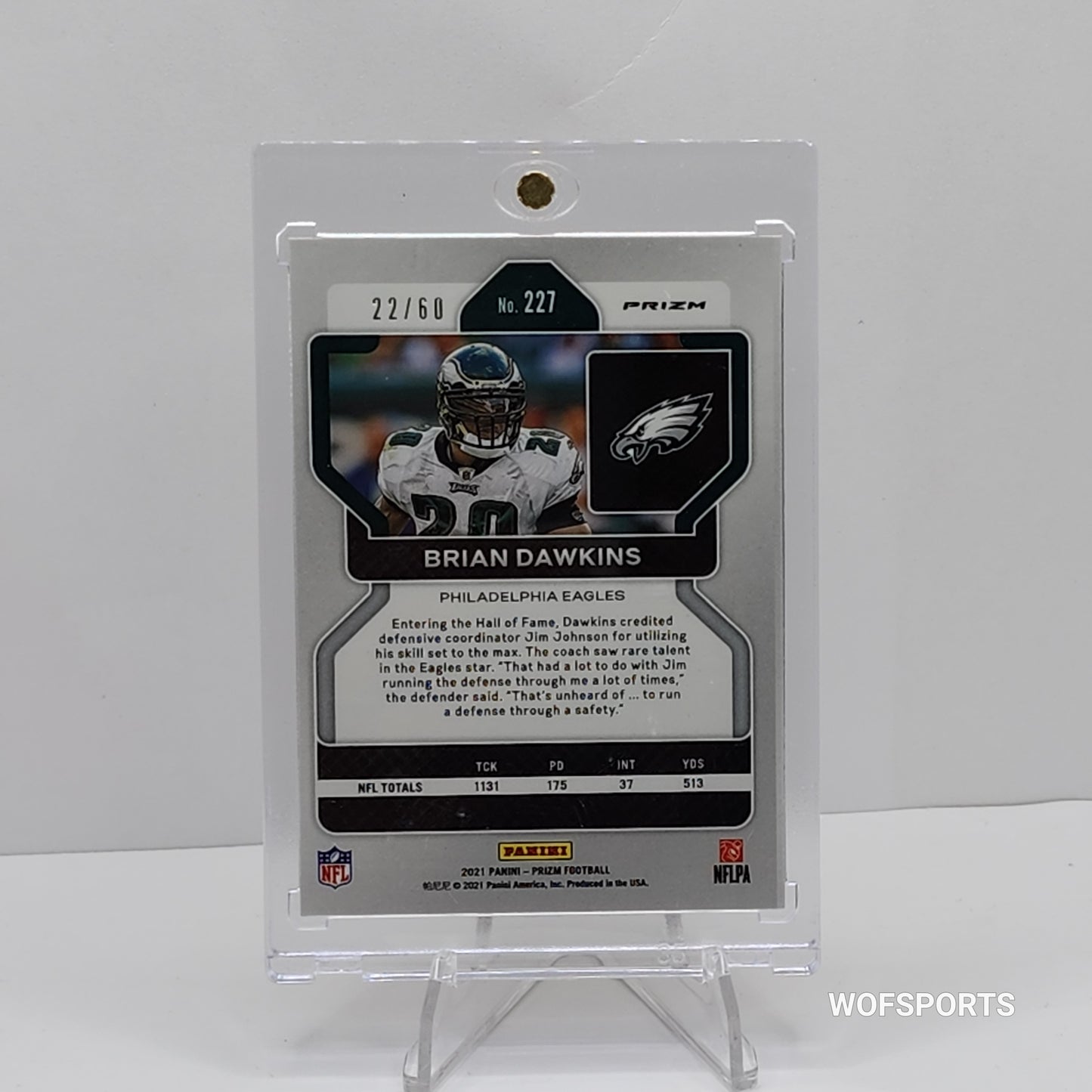 2021 Panini Prizm Orange Wave Brian Dawkins #227 Philadelphia Eagles