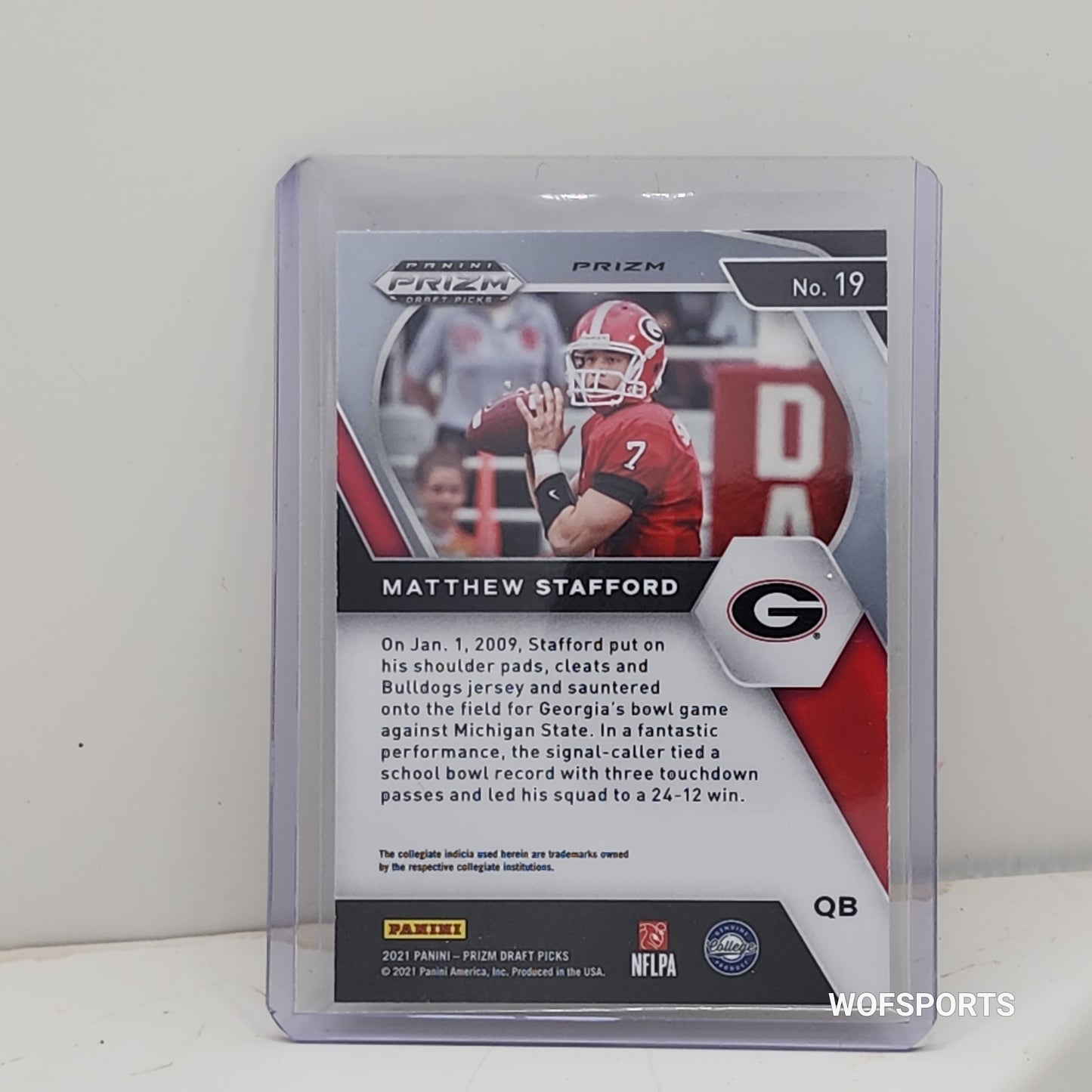 2021 Panini Prizm Green Prizm Matthew Stafford #19 Georgia