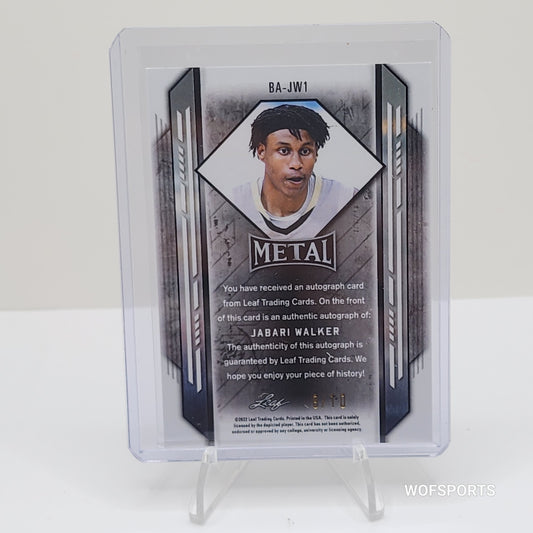 2021-22 Leaf Metal Base Auto Green Refactor /10 Jabari Walker #BA-JW1 Auto