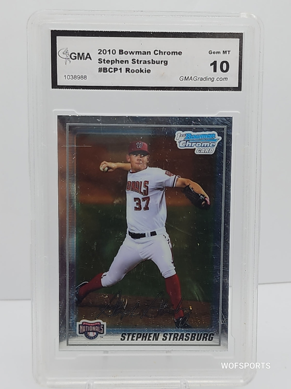 2010 Bowman Chrome Stephen Strasburg RC #BCP1 GMA 10 GEM MINT