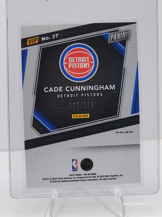 2023 Panini The National Gold Vip Cade Cunningham 67/199 Red Cracked Ice Pistons