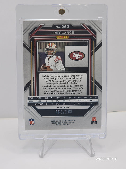 2022 Panini Prizm Blue Wave Trey Lance 60/199 San Francisco 49ers #263