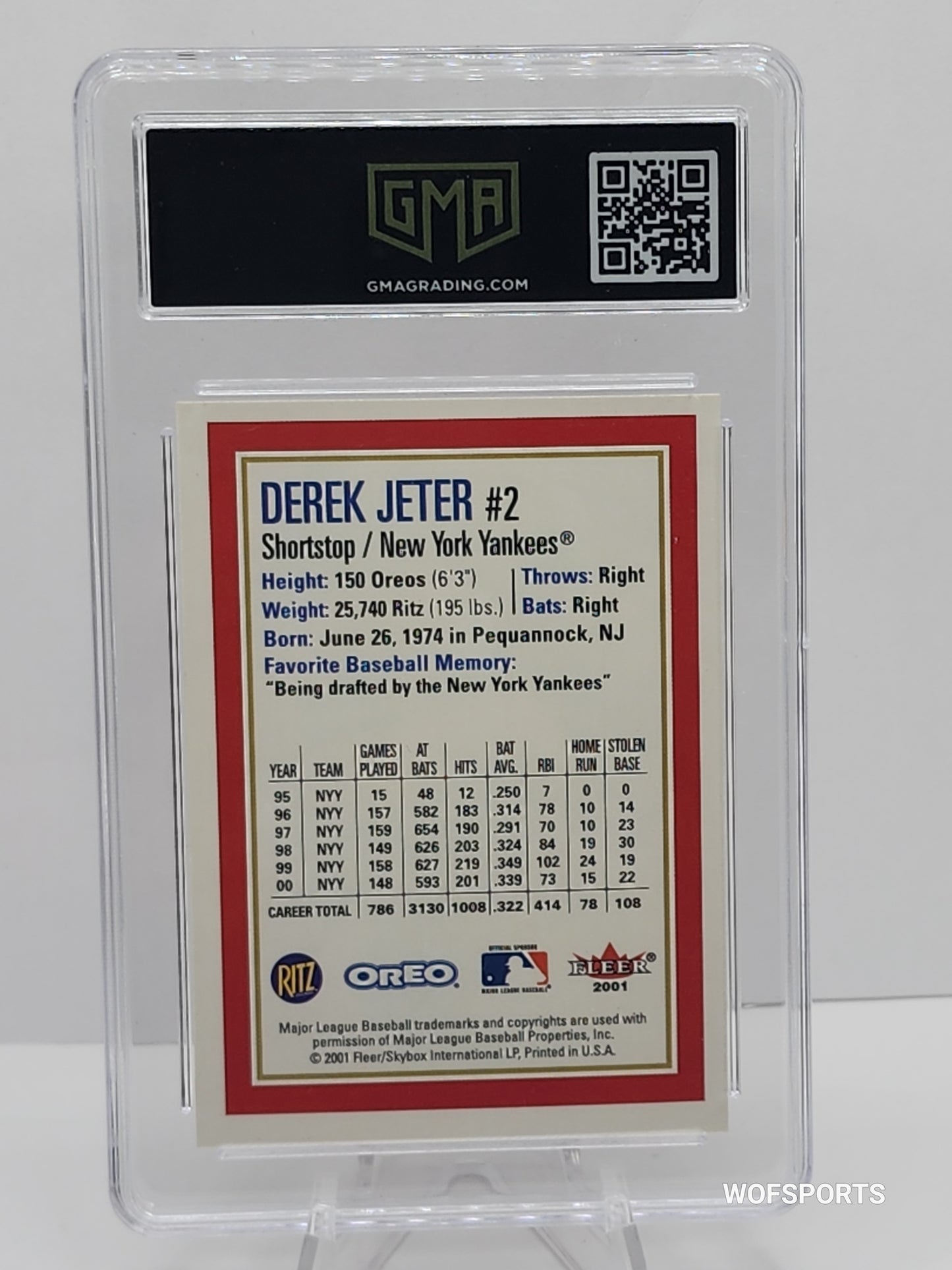 2001 Fleer All American Game Red Derek Jeter #2 Graded GMA-9 Mint