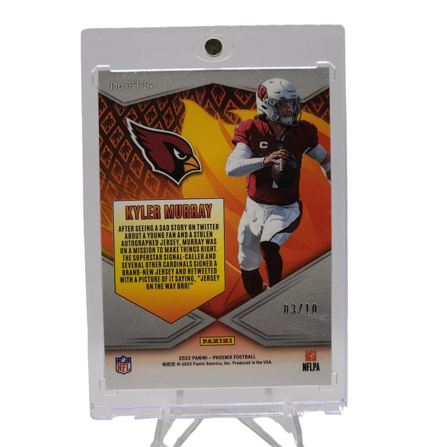 2022 Phoenix Kyler Murray 3/10 Black Prizm Flamethrowers - Cardinals #ft-14
