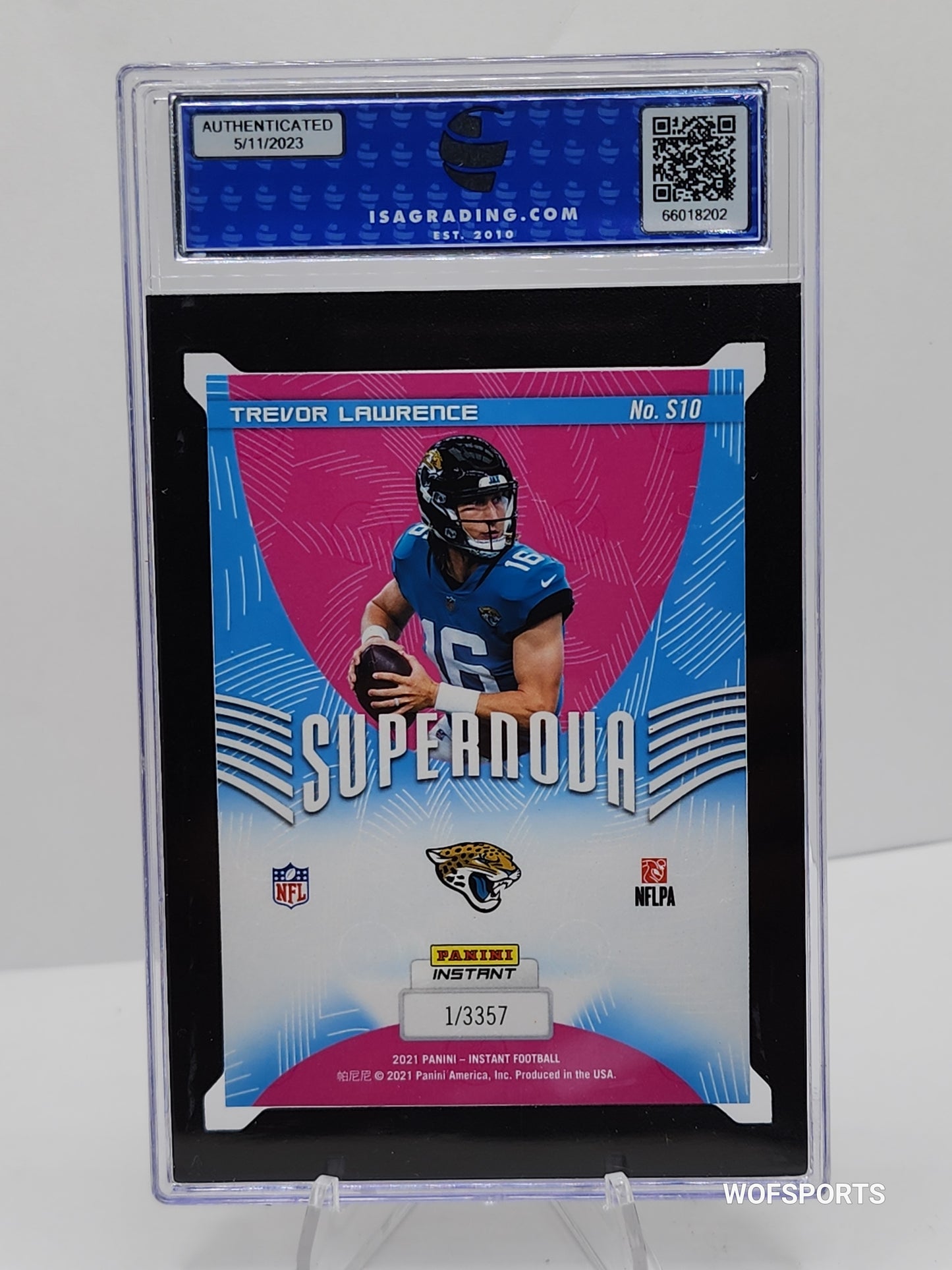 2021 Panini Instant Supernova Trevor Lawrence Rookie 1/3357 #S10 Jaguars RC ISA 10