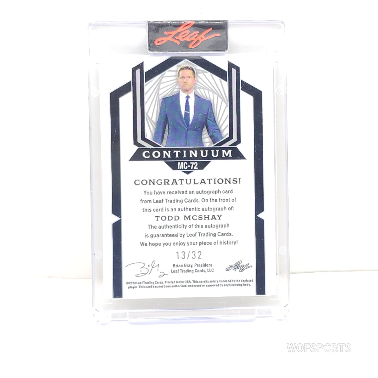 2023 Leaf Continuum Auto 13/32 Todd Mcshay MC-72