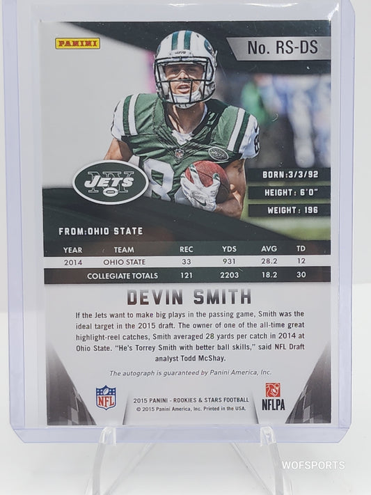 2015 Panini Rookies & Stars Signatures Longevity Devin Smith Rookie Auto RC
