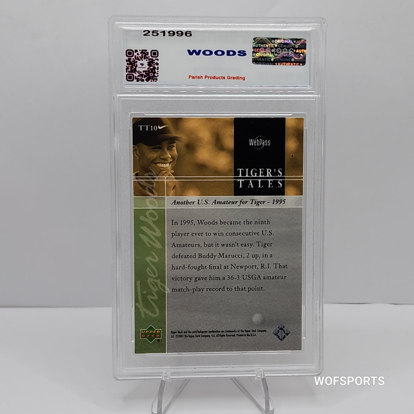 2001 Upper Deck Tiger's Tail Tiger Woods #10 Parish 9 Mint
