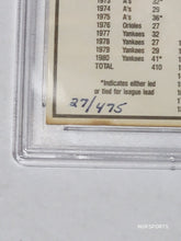 将图片加载到图库查看器,1981 Donruss 1st Edition Collector Series Autographed Reggie Jackson #468 27/475 PSA Auto