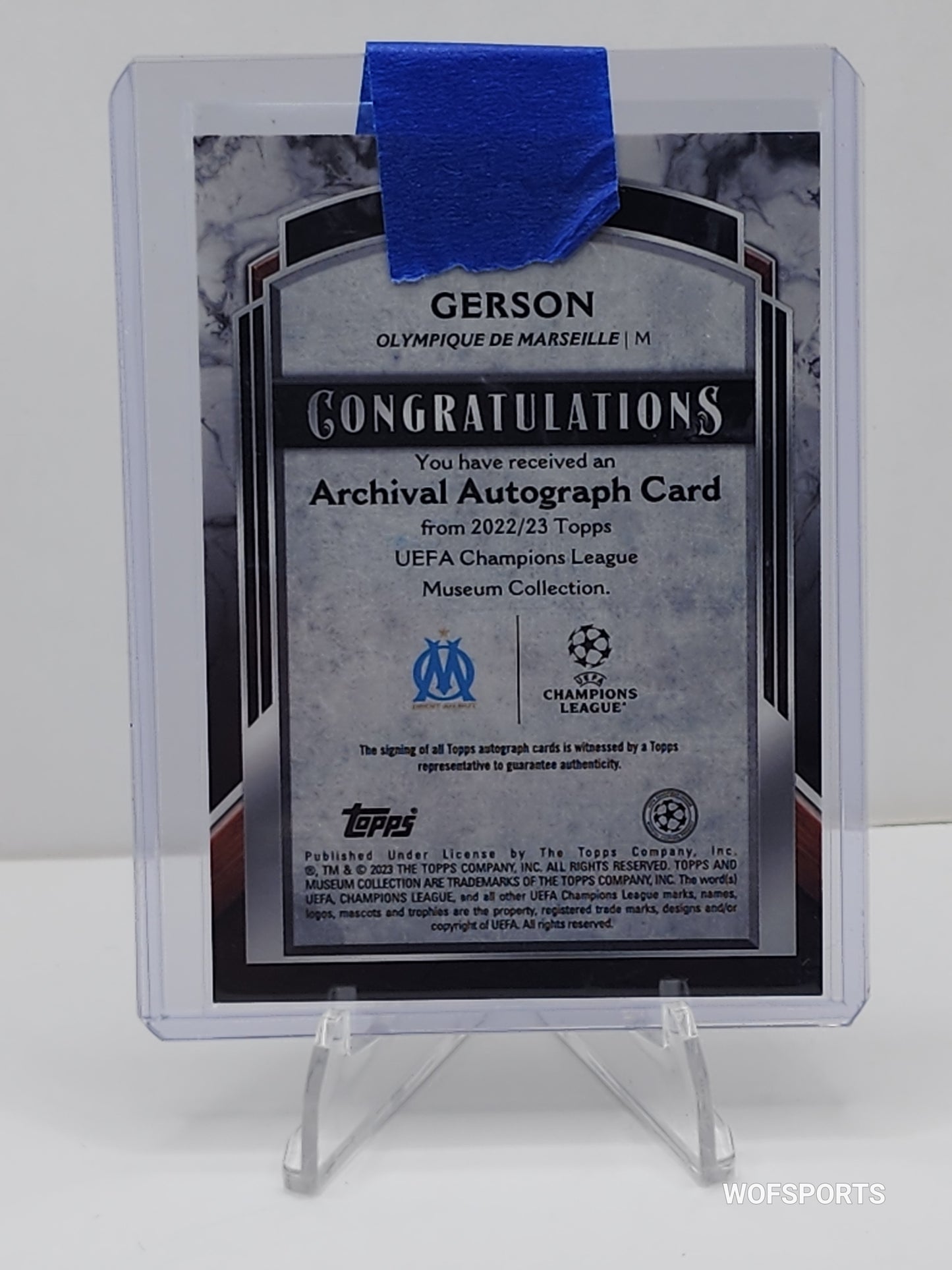 2022-23 Topps Uefa Museum Collection Auto 206/299 Gerson Midfielder #AA-G