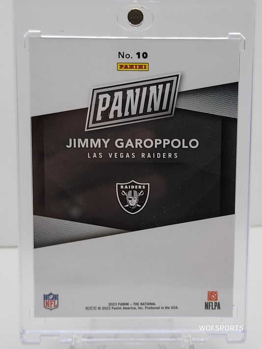 2023 Panini National Case Breaker #10 Jimmy Garoppolo 177/199 Las Vegas Raiders